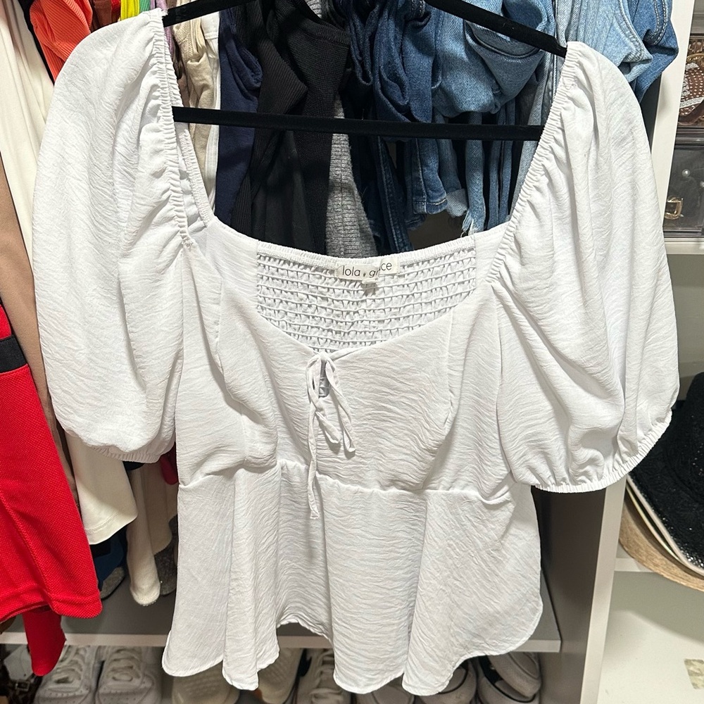 Lola Doe White Puff Sleeve Blouse